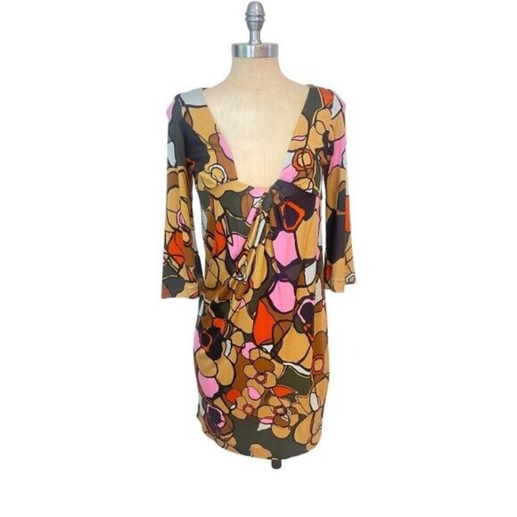 Diane Von Furstenberg DVF Elena retro patterned silk Dress size 6 - Picture 1 of 5